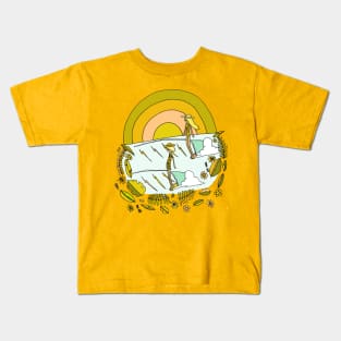 summer forever tropical surf retro surf art by surfy birdy Kids T-Shirt